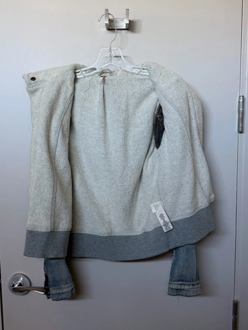 Free People denim jacket with sweatsuit insert - Picture 5 of 10